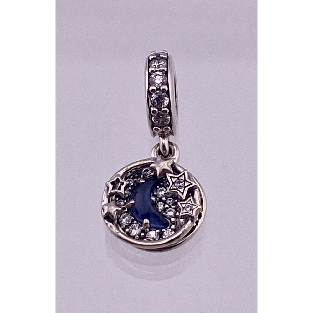 Authentic Silver Pandora I LOVE YOU MORE THAN…. Moon & Stars Charm, S925 ALE.
